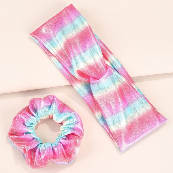 

1pc Twist Hair Band & 1pc Hair Tie, Multicolor