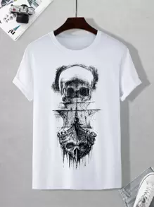 Manfinity Roughcore Tops Nam Lễ Các Thánh Đường phố - trắng - Xem 1