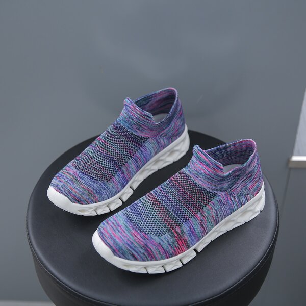 

Colorblock Knit Slip On Sneakers, Blue