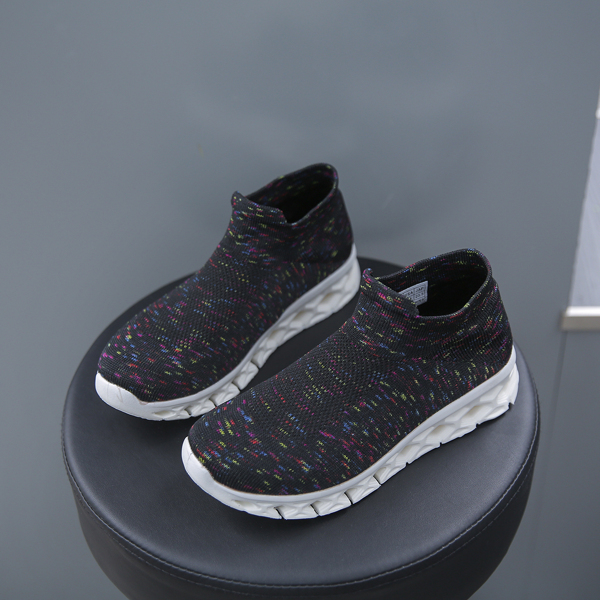 

Colorblock Knit Slip On Sneakers, Black