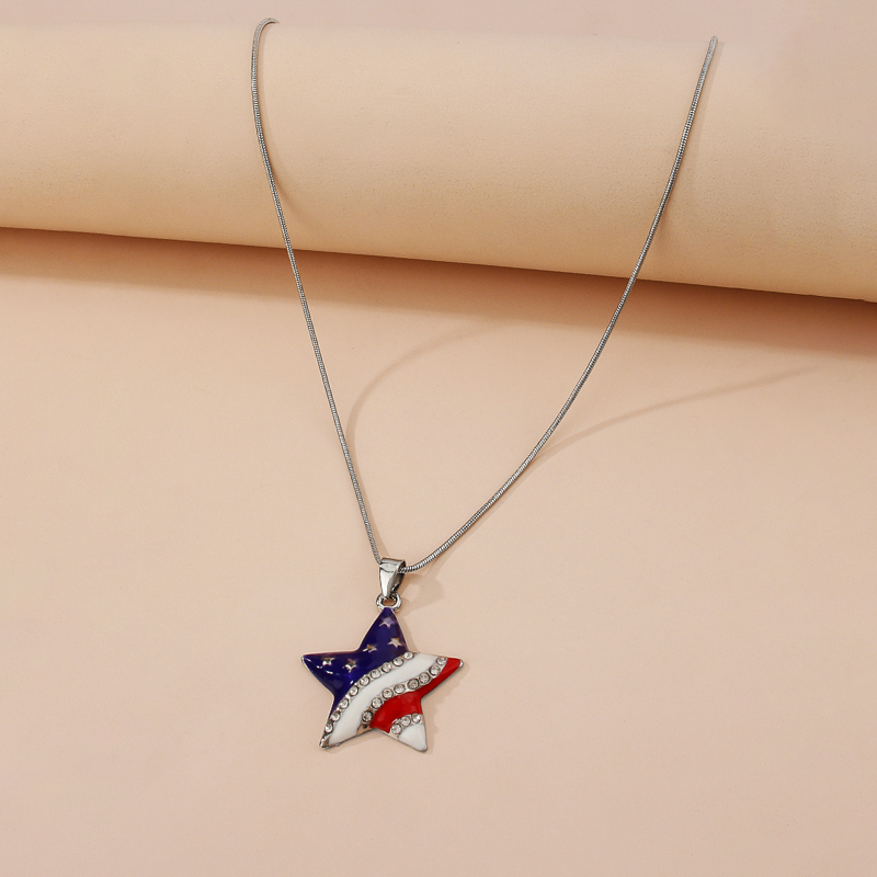 Star Pendant Necklace, Multicolor