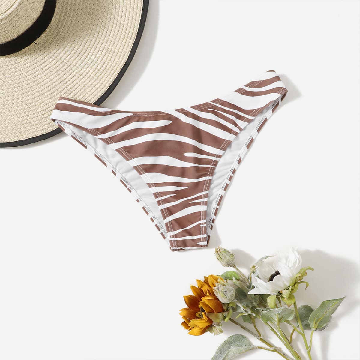 

Zebra Stripe Bikini Bottom, Multicolor