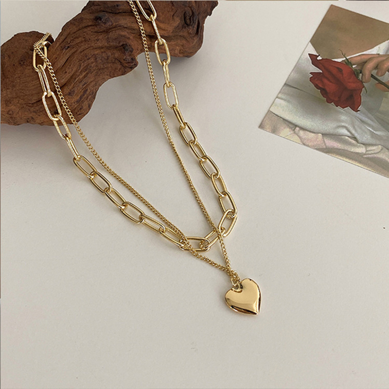 

Heart Layered Necklace, Gold