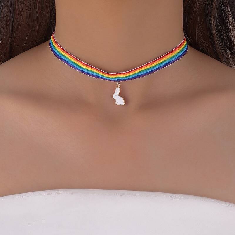 

Rabbit Decor Choker, Multicolor