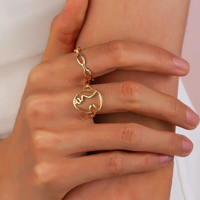 

2pcs Figure Ring, Gold