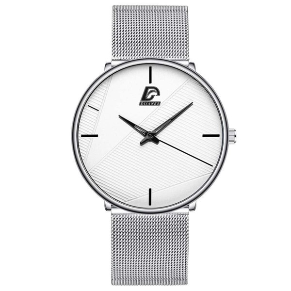 

Men Round Pointer Mesh Strap Quartz Watch