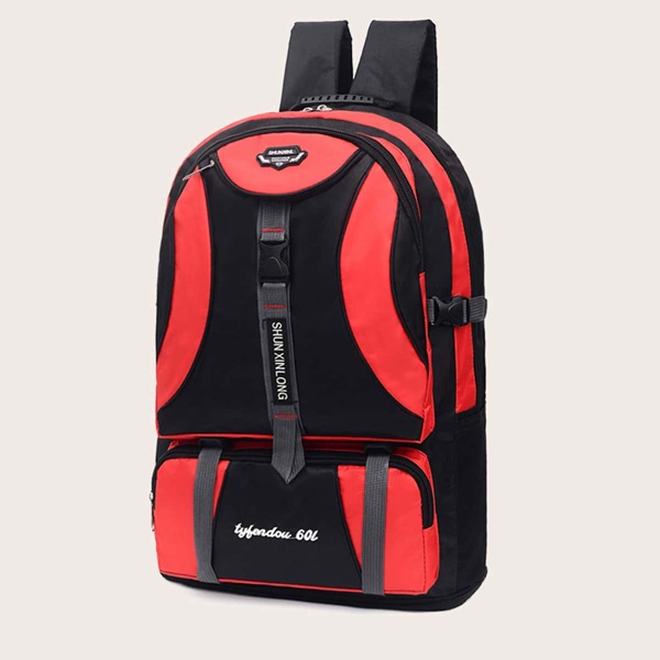 

Men Two Tone Large Capacity Backpack, Black