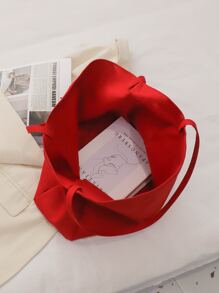 Minimalist Large Capacity Tote Bag - Burgundy - View 2