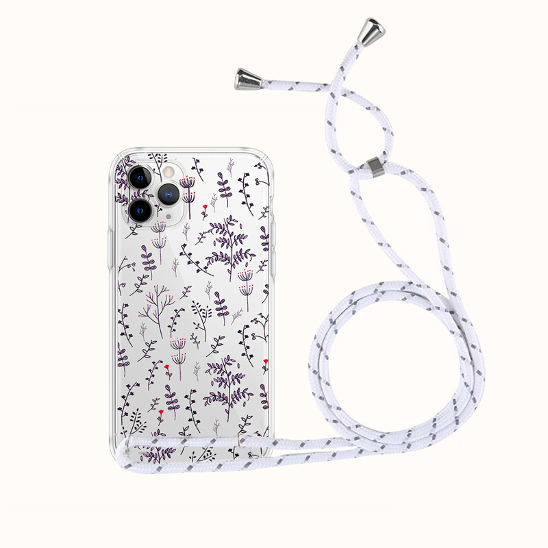 

Floral Print Phone Case With Lanyard, Multicolor
