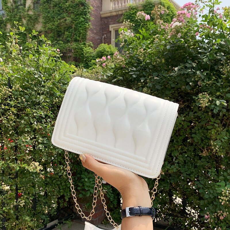 

Quilted Flap Crossbody Bag, White