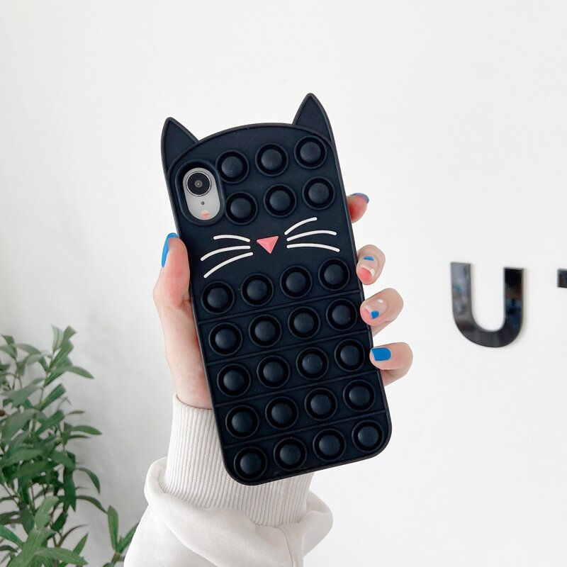 

Cat Stress Relief Phone Case, Black