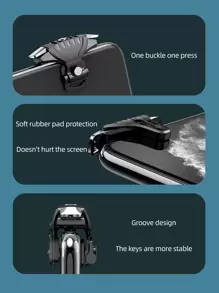 1pair Physical Auxiliary Button Shooting Game Controller - Black - View 3