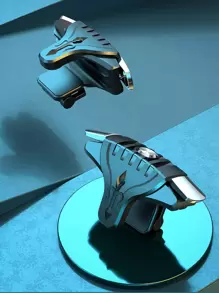 1pair Physical Auxiliary Button Shooting Game Controller - Black - View 5