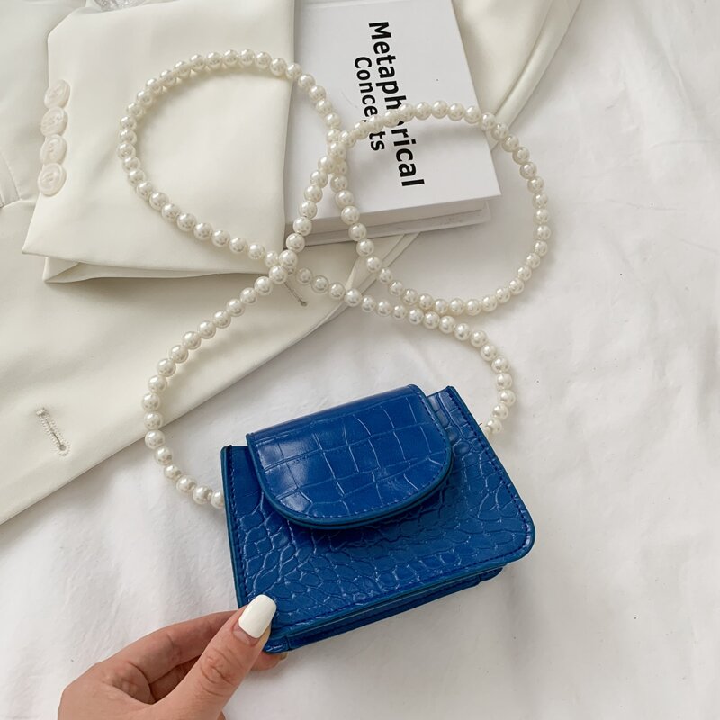 

Croc Embossed Crossbody Bag, Blue