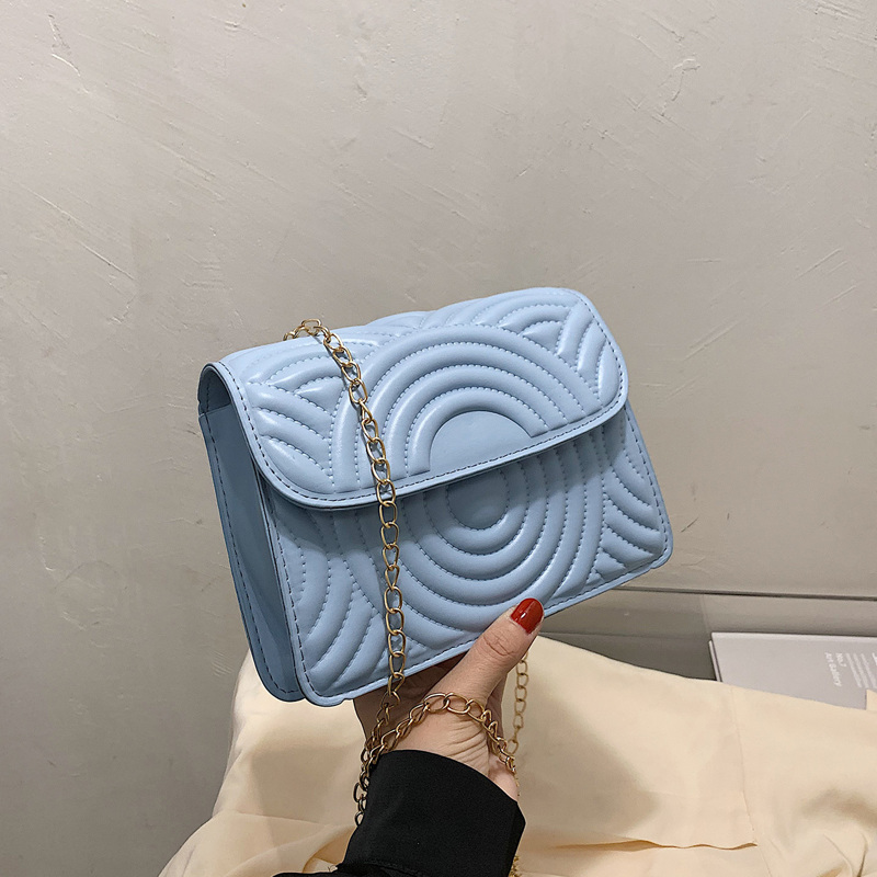 

Quilted Flap Crossbody Bag, Blue
