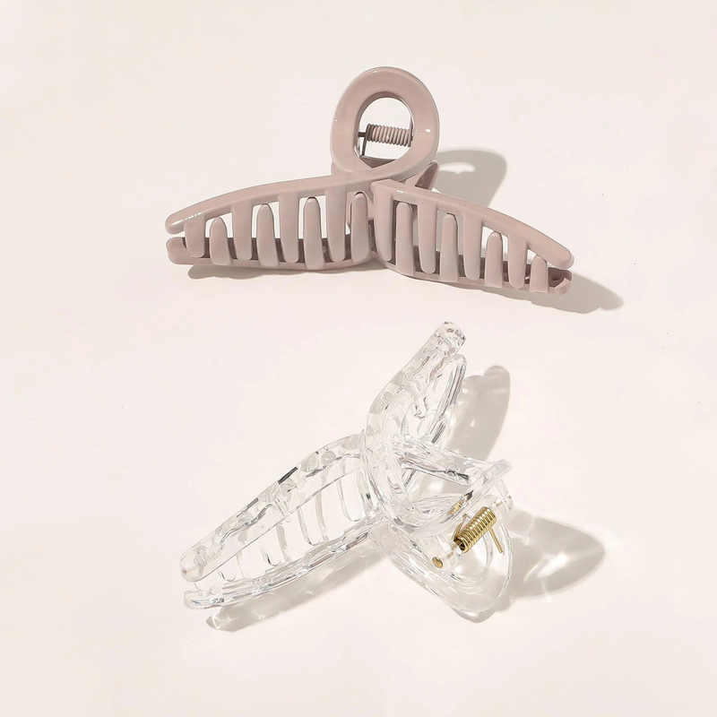 

2pcs Solid Hair Claw, Multicolor