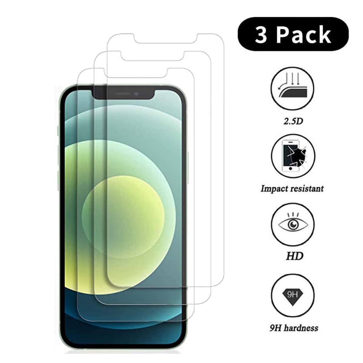 

3pcs Tempered Phone Protection Film, Clear