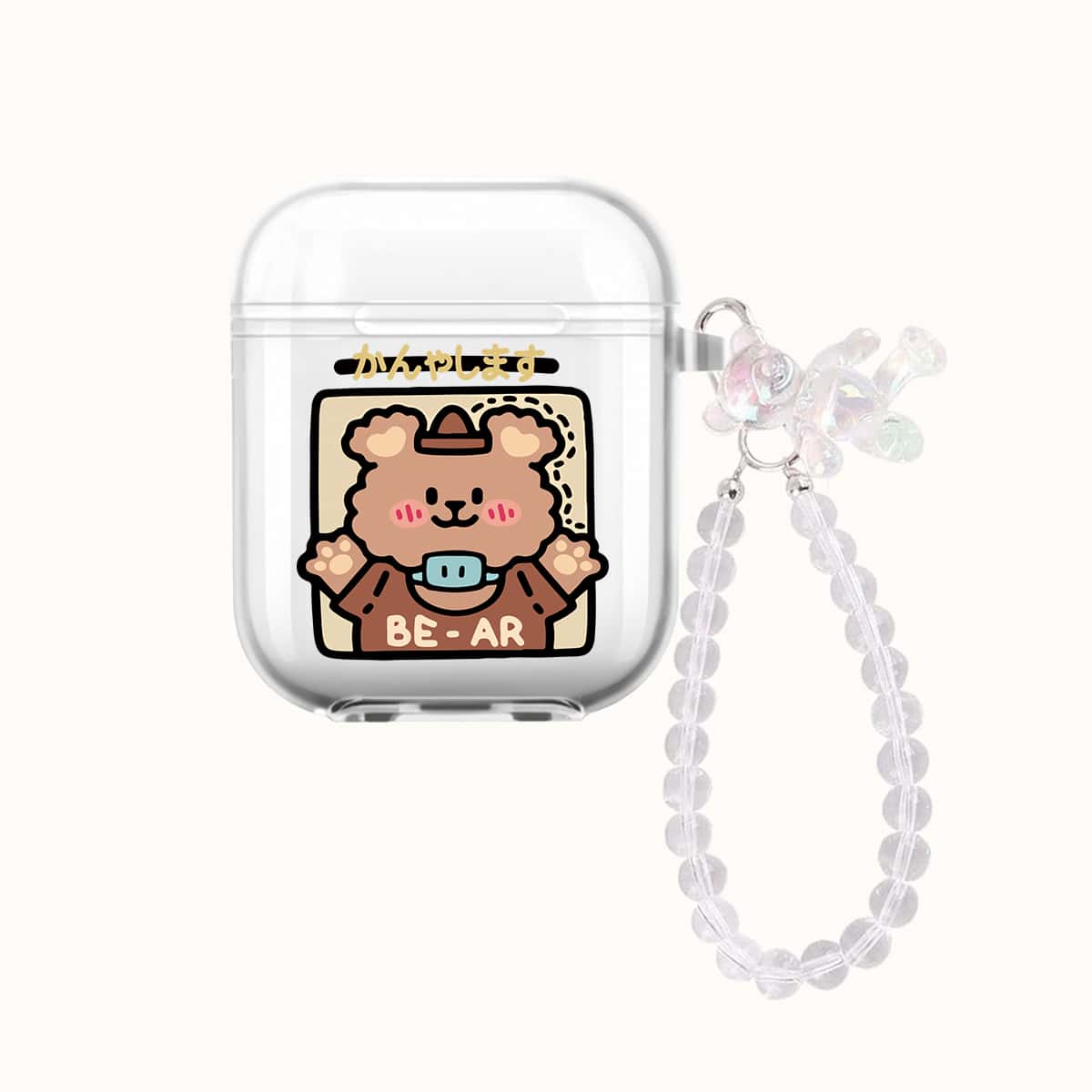 

Cartoon Print Airpods Case, Clear