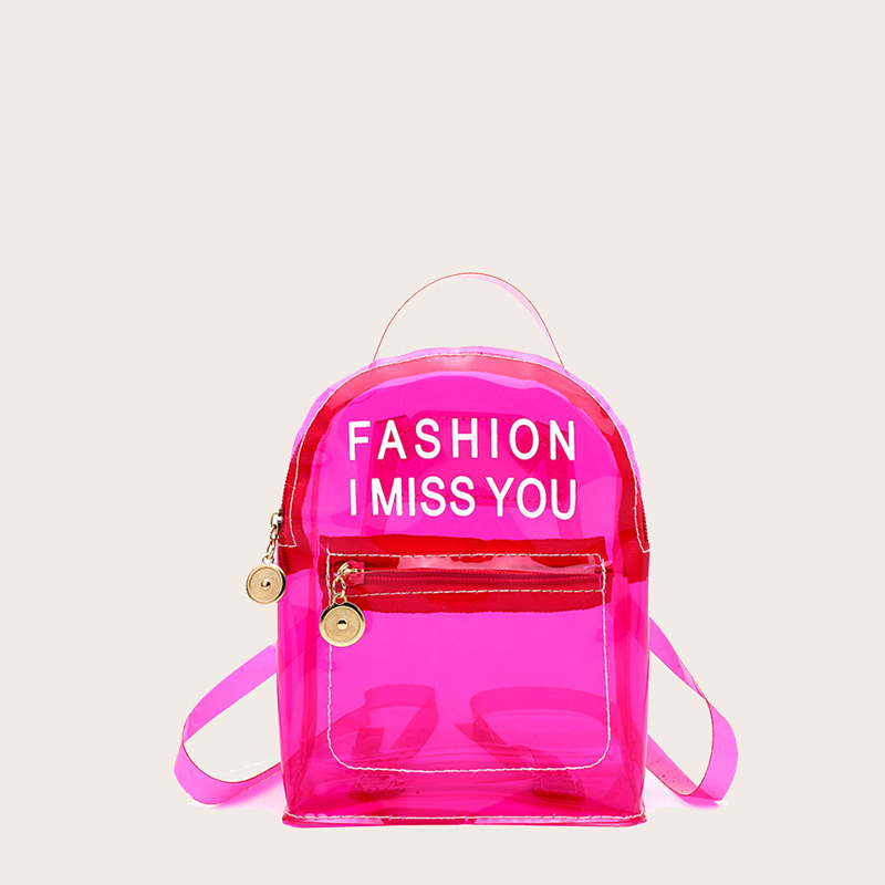 

Letter Graphic Backpack, Hot pink
