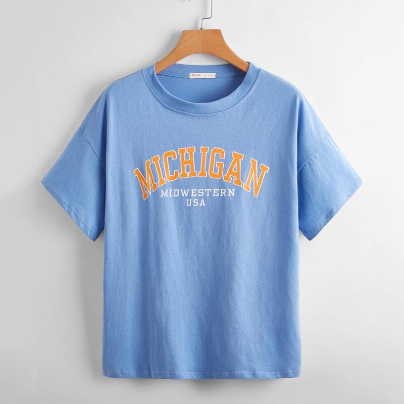 

Letter Drop Shoulder Tee, Blue