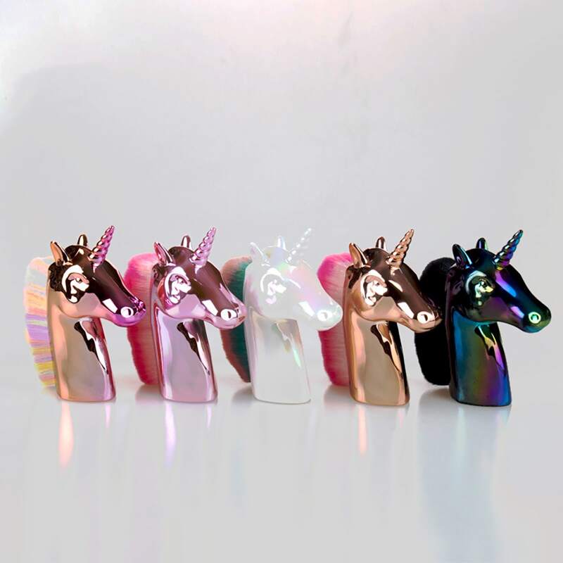 

1pc Random Unicorn Makeup Brush, Multicolor
