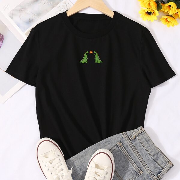 

Dinosaur Print Tee, Black