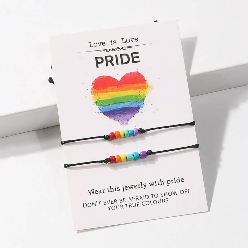 

LGBT Beaded Decor Bracelet, Multicolor
