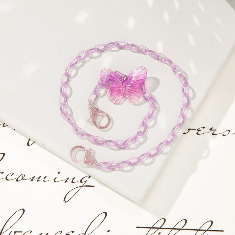 

Butterfly Decor Face Mask Chain, Mauve purple