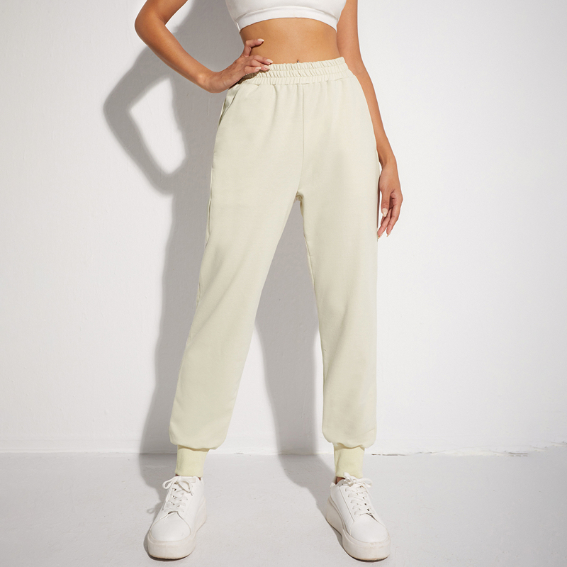 

High Waist Sports Pants, Beige