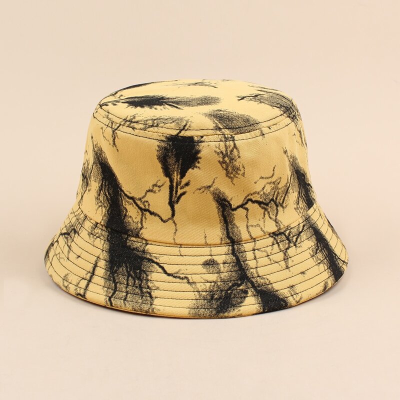 

Marble Print Bucket Hat, Yellow