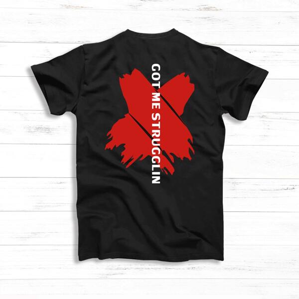

Men Slogan Graphic Tee, Black