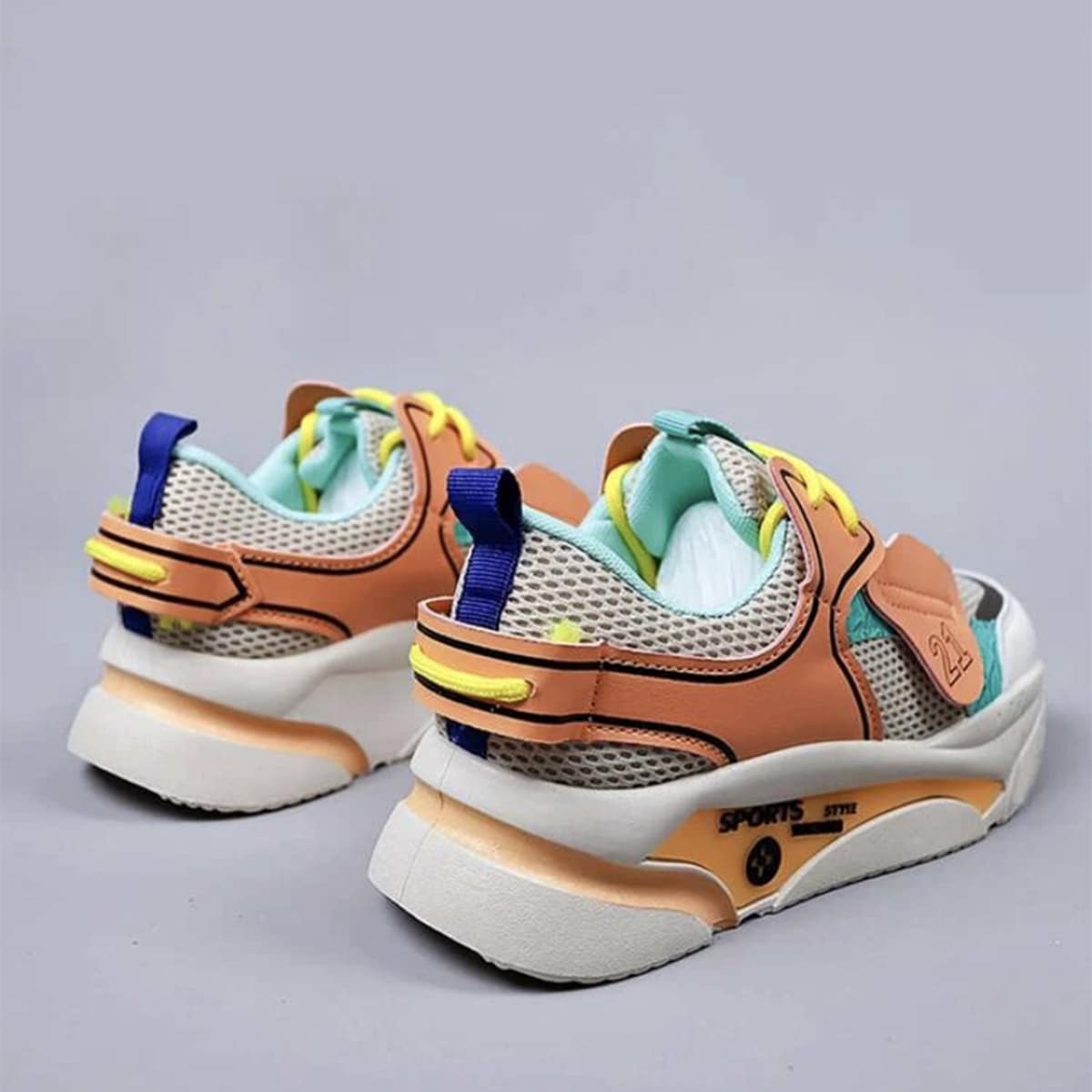 

Lace-up Front Mesh Sneakers, Orange