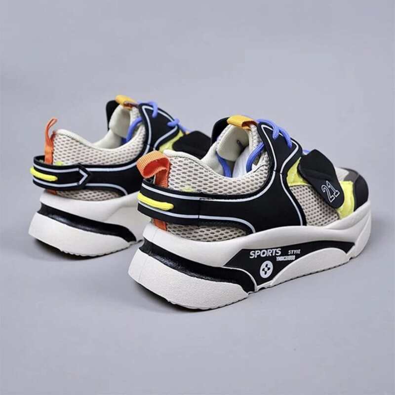 

Lace-up Front Chunky Sneakers, Black