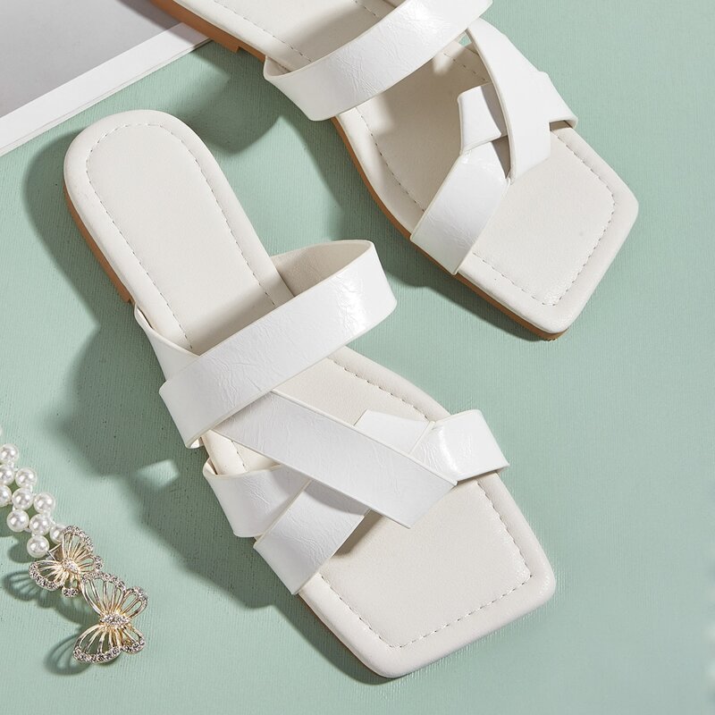 

Minimalist Slide Sandals, White