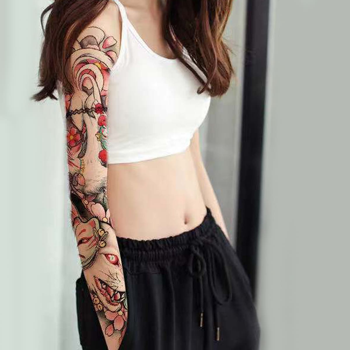

1pc Fox Pattern Tattoo Sticker, Multicolor