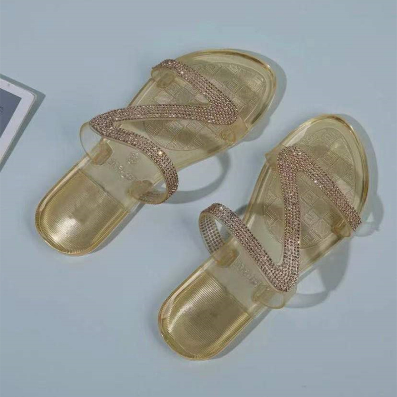 

Rhinestone Decor Slides, Gold