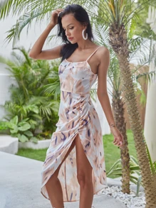 SHEIN SXY Đầm Xù Cà vạt nhuộm Boho - Nhiều màu - Xem 4