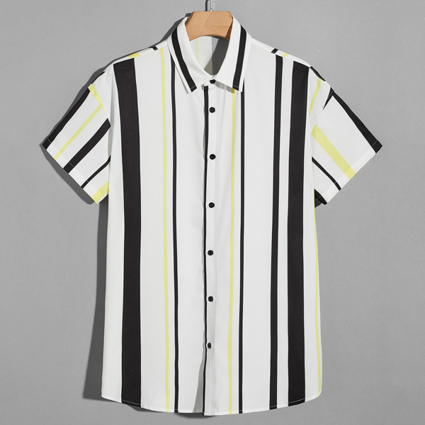 

Men Drop Shoulder Striped Shirt, Multicolor