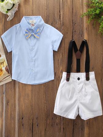 شورت مع قميص بقوس امامي للاولاد الصغار