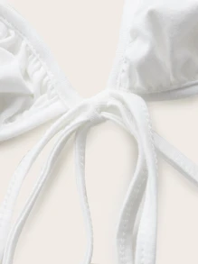 SHEIN ICON Áo hai dây Hội Chữ thập màu trơn Gợi cảm - trắng - Xem 3