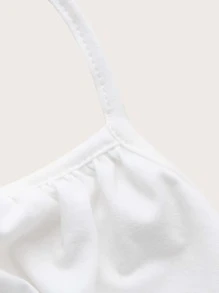 SHEIN ICON Áo hai dây Hội Chữ thập màu trơn Gợi cảm - trắng - Xem 4