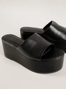 leather platform slides