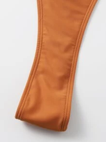 High Cut One Piece Swimsuit - Khaki - View 5