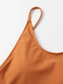 High Cut One Piece Swimsuit - Khaki - View 6