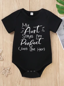 Bodysuits Em bé Slogan - màu đen - Xem 1