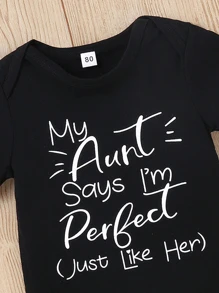 Bodysuits Em bé Slogan - màu đen - Xem 3