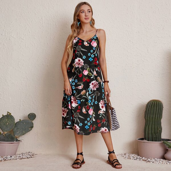 

Floral Print Cami Dress, Multicolor
