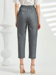 Quần Uốn nếp màu trơn Thanh lịch - Màu xám đen - Xem 2