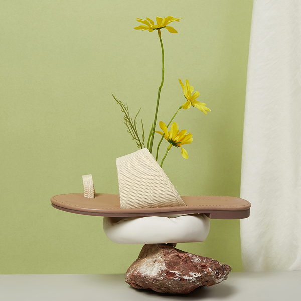 

Minimalist Thong Sandals, Beige