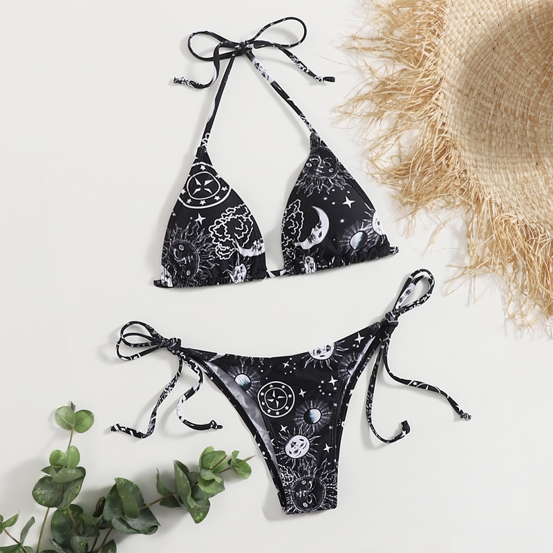 

Sun & Moon Bikini Swimsuit, Black